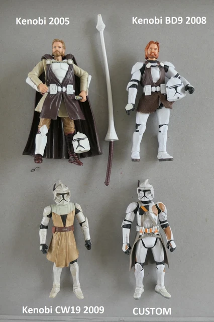 Lot 4 figurine Star Wars The Clone 3.75 Obi-Wan Kenobi Jedi Master BD9 2008