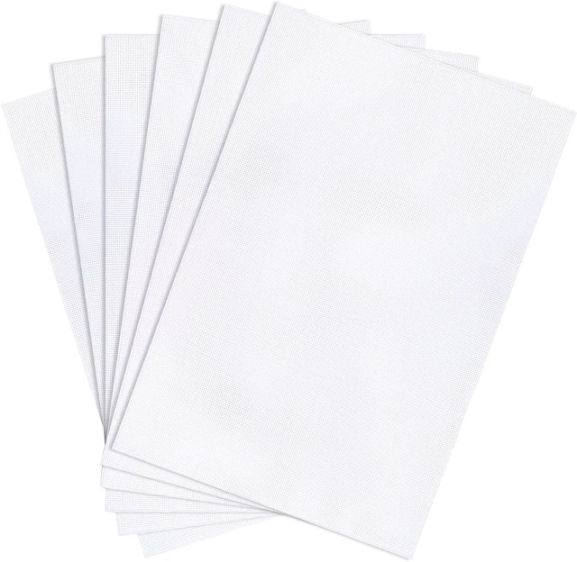 Tela blanca de punto de cruz de tela Aida 14 unidades para artesanía, 6 piezas