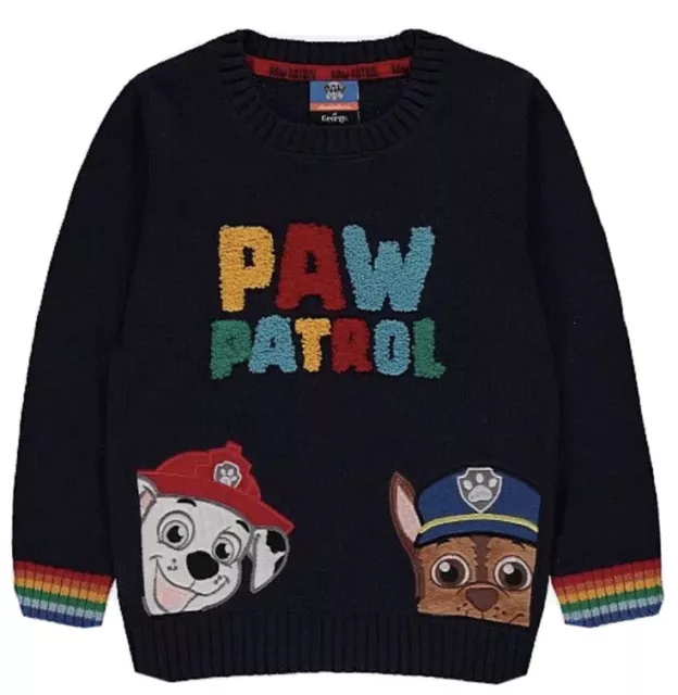 Maglione caldo Navy Paw Patrol Chase, maglione per bambini divertente taglia 1,5-2 anni nuovo con etichette