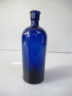Antik Gift Flasche Glas Kobaltblau Pharmacy Apotheker & Medizin Chemis " F6 2