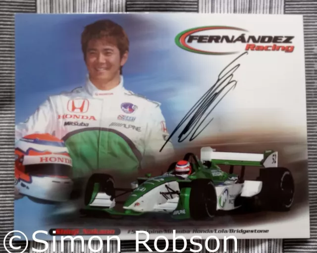 Hand Signed Shinji Nakano Indycar Cart Photo Card Dual Side Racing Driver