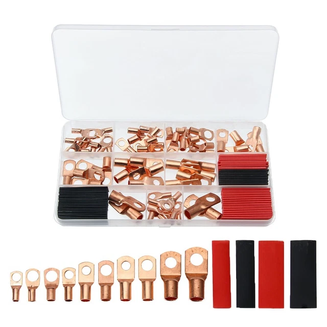 Kit estremità cavo batteria must have e durevole 120 pz. con morsetti ad anello