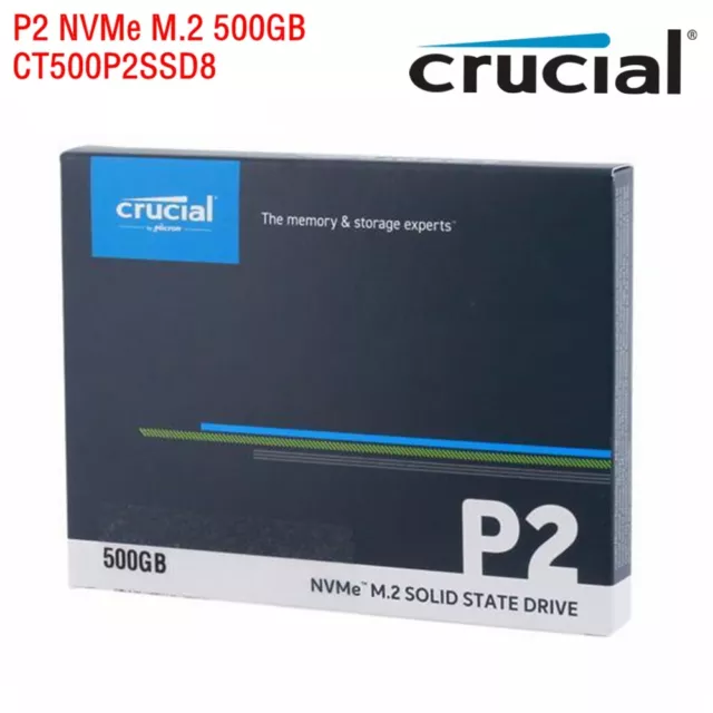 SSD M.2 500GB Crucial P2 NVMe M.2 PCIe 3D NAND SSD CT500P2SSD8 UP to 2300MB/s