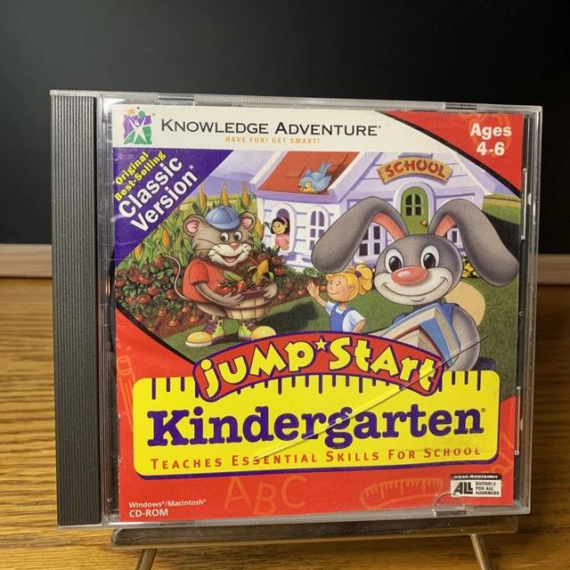 JUMPSTART KINDERGARTEN v1.2 (PC & MAC, 1995). Classic Version! Clean
