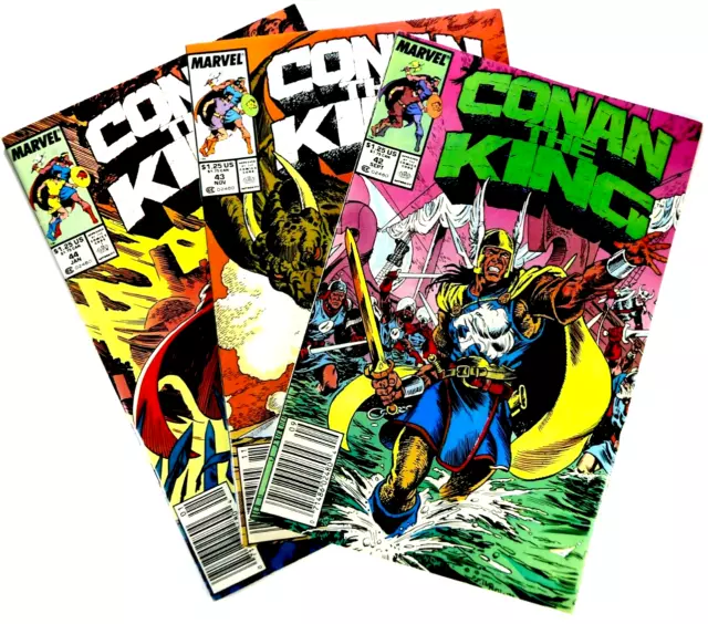 Marvel CONAN The KING (1987) #42 43 44 LOW PRINT RUN Newsstand LOT VF Ships FREE