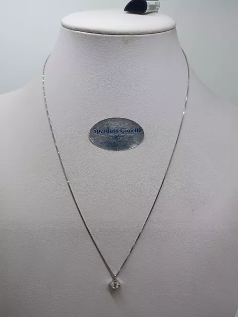 Collier Recarlo Croix En Or Blanc 18KT Et Diamants 0,23 Ct - Neuf Avec Étiquettes Longueur Réglable