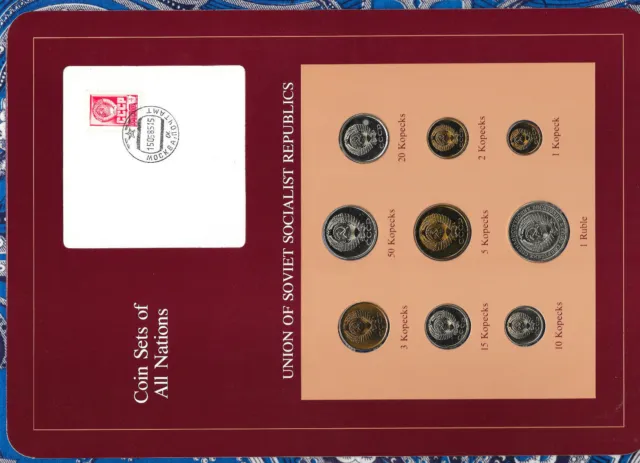 Coin Sets of All Nations USSR Russia w/card 1976-1979 Ruble 50,20 Kopeck 76 UNC