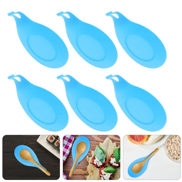 6 piezas Cuchara de silicona Resistente al desgaste Cuchara de reposo Cuchara para el hogar