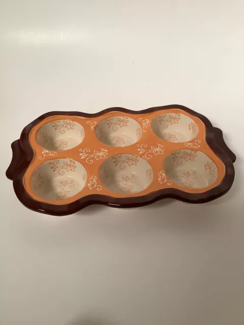 Temp-tations by Tara 6 Muffin Pan Floral Lace Spice Cupcake Bakeware Ovenware