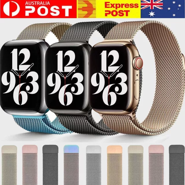 For Apple Watch iWatch Band Series 9 8 7 SE 6 5 4 Magnetic Stainless Steel Strap