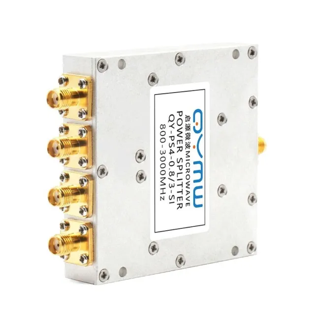 0.8-3GHz 4-Way RF Power Splitter RF Power Combiner w/SMA-Female QY-PS4-0.8/3-SI