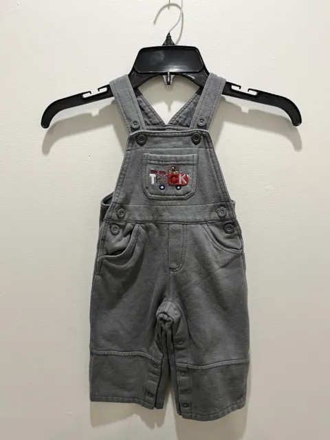 Carters Bib Overalls “Big Red Truck” Size 9 Months Color Gray
