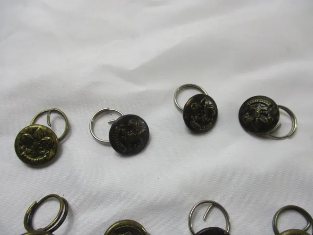 17 VINTAGE RING BACK BOY SCOUT UNIFORM BUTTONS - 1930'S?? + pin 3