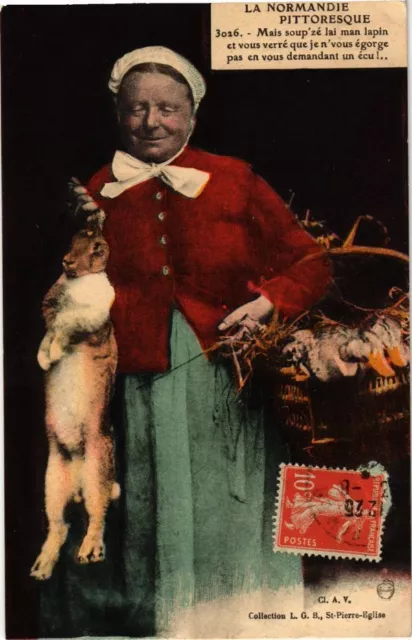 CPA La Normandie Pittoresque Mais soup'ze lai man lapin et vous verre (245811)
