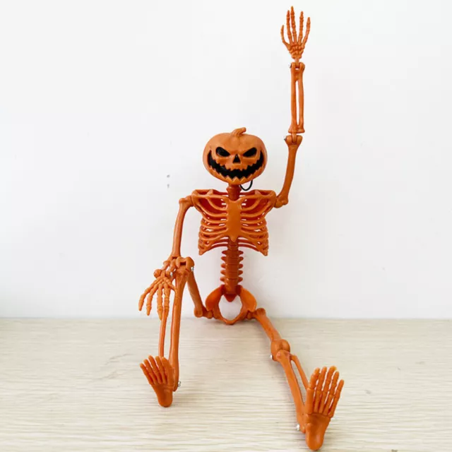 Halloween-Kürbis-Skelette: 2 Ganzkörper-Skelette für Spukhaus-Party-