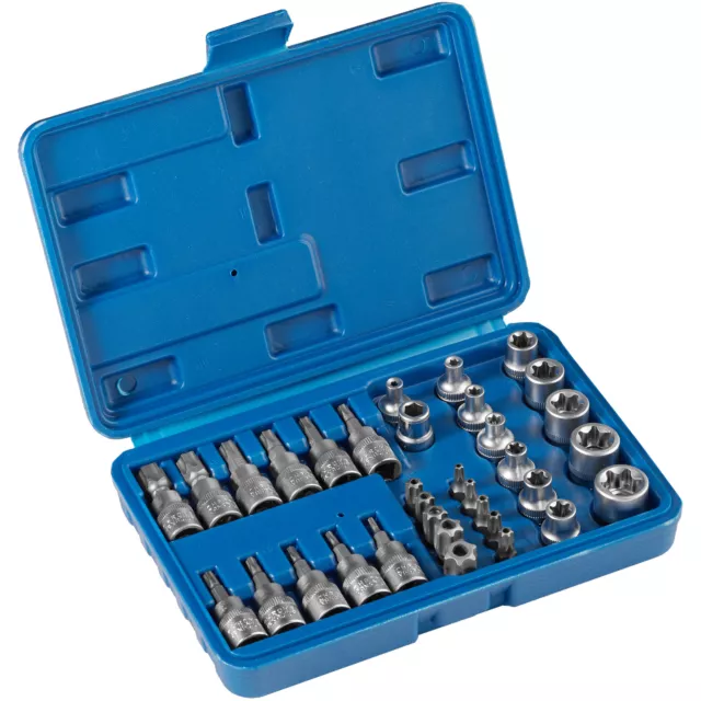 Coffret de 34 douilles clés douille intérieur embout étoile torx femelle outils