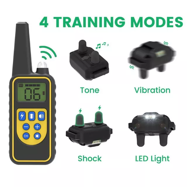 2600 FT Remote Dog Shock Training Collar Rechargeable Waterproof LCD Pet Trainer 2