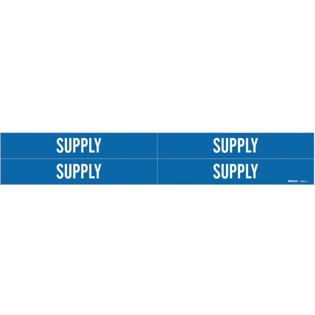 BRADY 7281-4 Pipe Marker,Supply,1 1/8 in H,7 in W