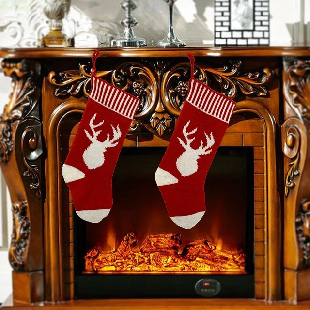 2 pz calze natalizie per calzini camino di Natale caramelle borsa regalo Natale U8