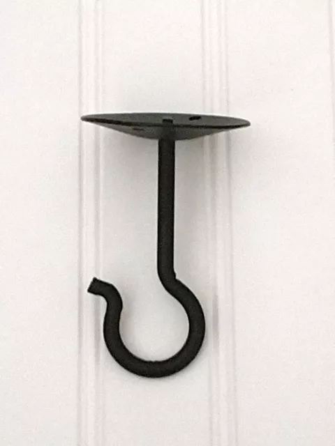 ONE Amish forged black wrought iron swivel ceiling hook - Strong sturdy metal