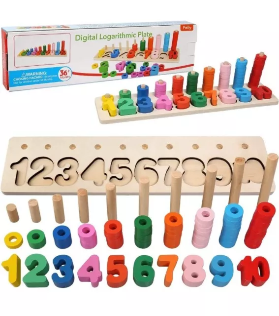 Giochi Educativi Montessori da Puzzle in Legno, Anelli impilabili