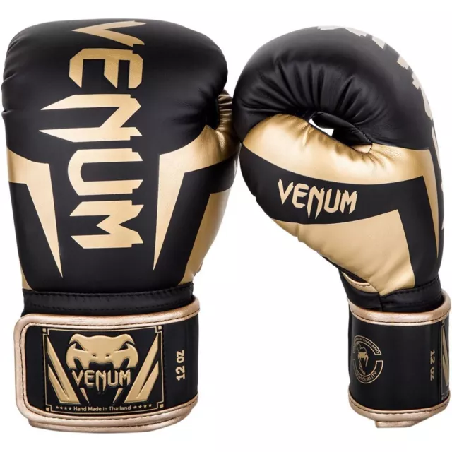 Venum Elite Black/Gold Boxing Gloves