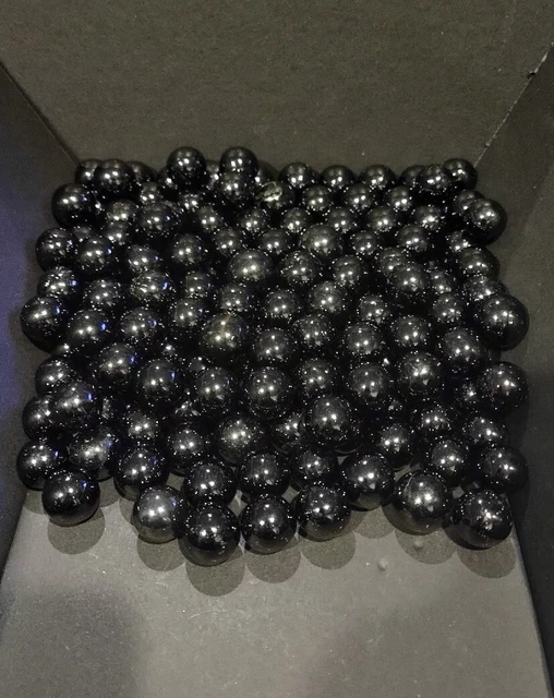Vintage Black Glass Marble Lot 175+ Pieces Solid Color Large Lot Nice!