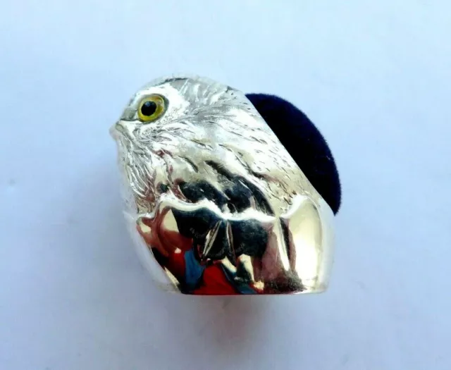 Fine Sterling Silver Chick Bird Farm Animal miniature pin cushion