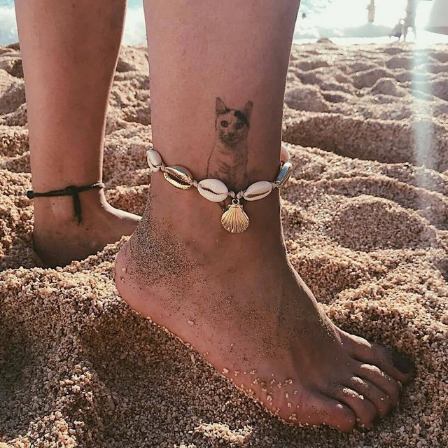 Boho Shell Pearl Gold Plated Bead Anklet Foot Beach Ankle Bracelet Women Party