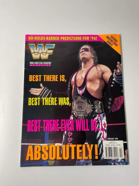 Wwe Wwf Wrestling Magazine February  1996 Vintage Bret Hart