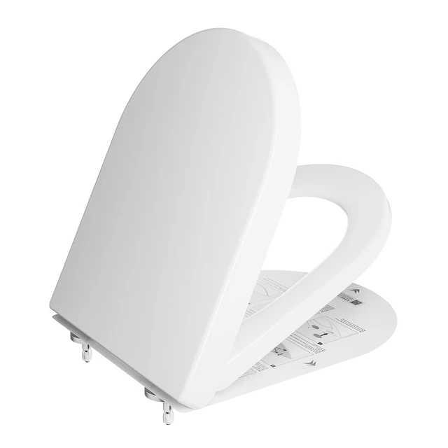 Click Cleaners DERW D SHAPE Soft Close Toilet Seat Quick Release Easy Clean White 46cm ...