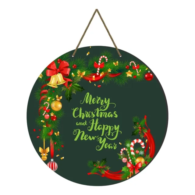 Merry Christmas Happy New Year Printed Wall Door Hanging Christmas Decoration