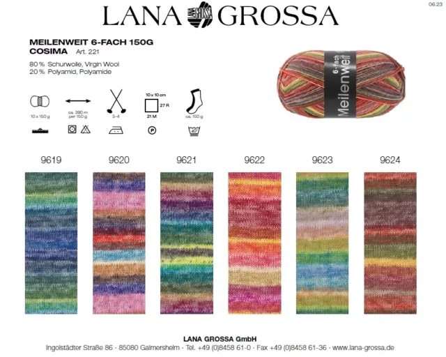 Lana Grossa Meilenweit 6-fach Cosima, 150g, Mengenrabatt 3-11%