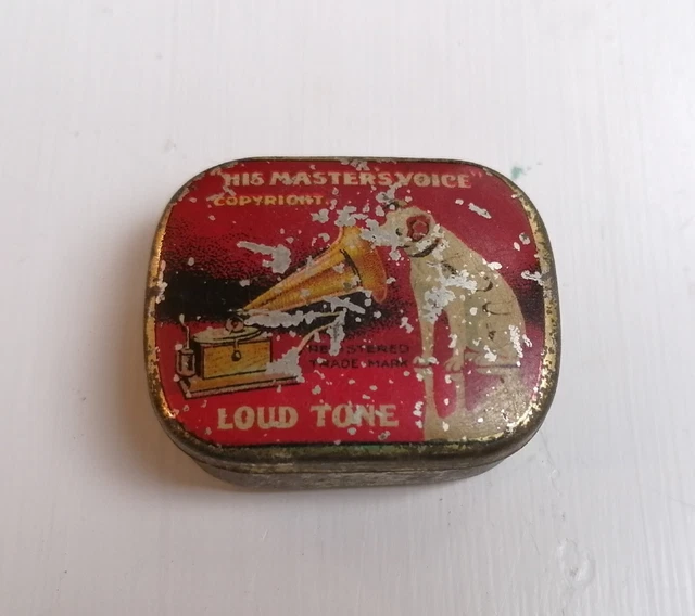 Vintage His Masters Voice-Loud Tone- Gramophone Needle Tin, With Needles