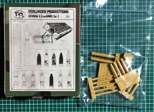 VERLINDEN 201 - GERMAN 8,8cm AMMO set 2 - 1/35 RESIN KIT NUOVO