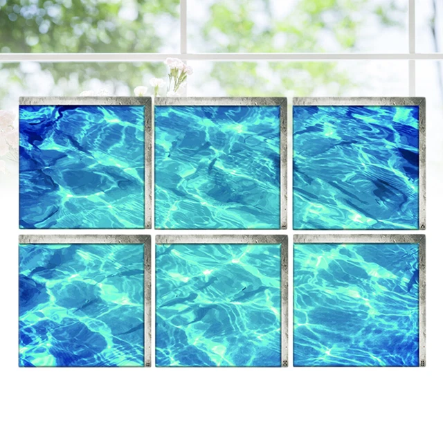 6 pegatinas de baño autoadhesivas creativas 3D no impermeables para fo