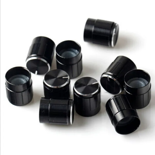10 Volume Control Rotary Knobs Black for 6mm Dia. Knurled Shaft Potentiometer√√