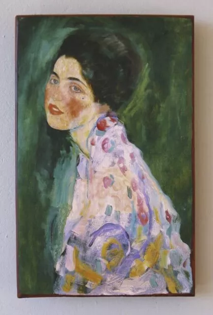 Bildnis einer Dame um1916 Unikat auf über 100 Jahre altem Ziegel Gustav Klimt 26