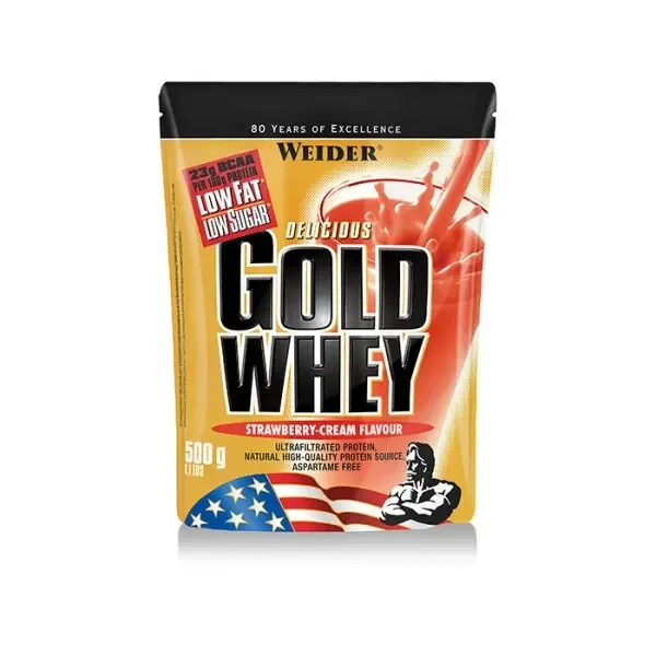 Weider Gold Whey Protein fresa 500g bolsa proteína, adelgazar eficazmente