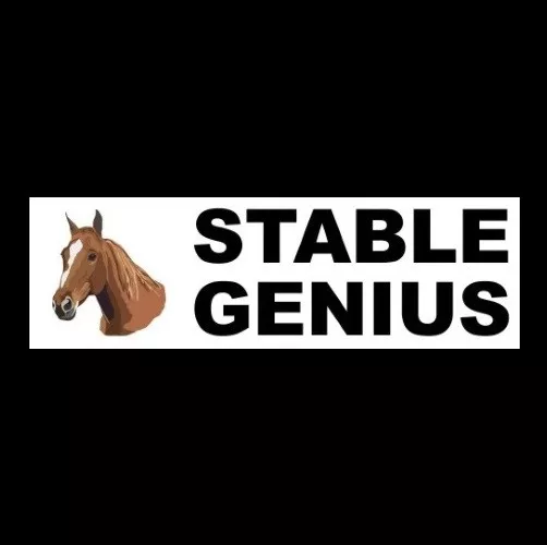Funny "STABLE GENIUS" window decal BUMPER STICKER horse, Arabian, Morgan Quarter