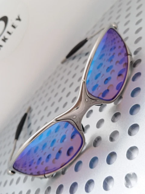 OAKLEY Juliet Sunglasses Polished X-Metal Frame Slate Iridium Lenses Authentic