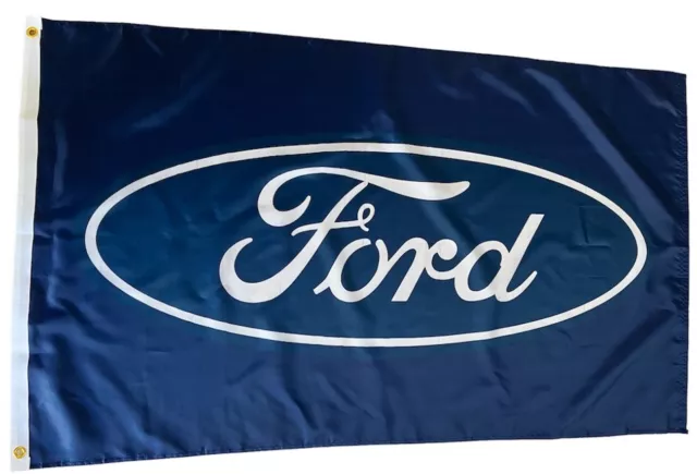 Ford Flag Large Blue Racing Car Mancave Flag 150 x 90cm