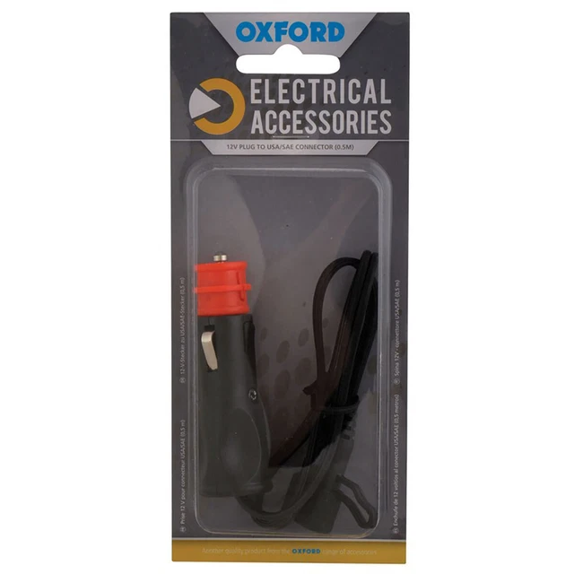 OXFORD EL106 12V Plug Ttoo USA / SAE Connector 0.5M Lead Allume-Cigare Std / For