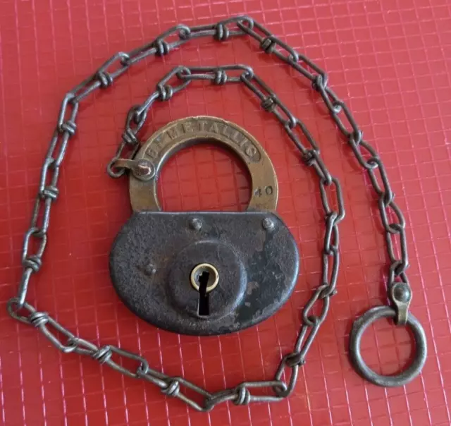 Yale & Towne Brass& Steel Padlock & Chain ~ No Key