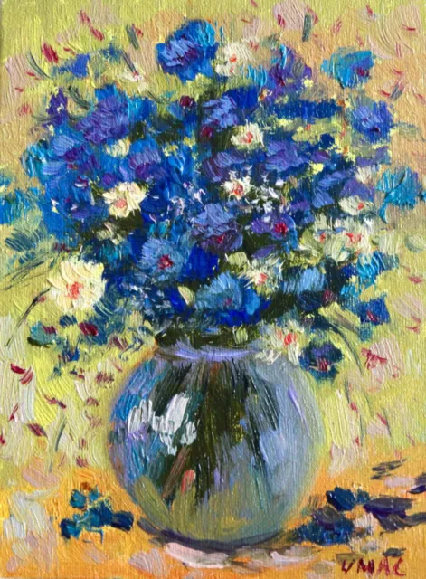 Flowers Painting Original Oil Still Life Impasto Impressionist Floral art signed