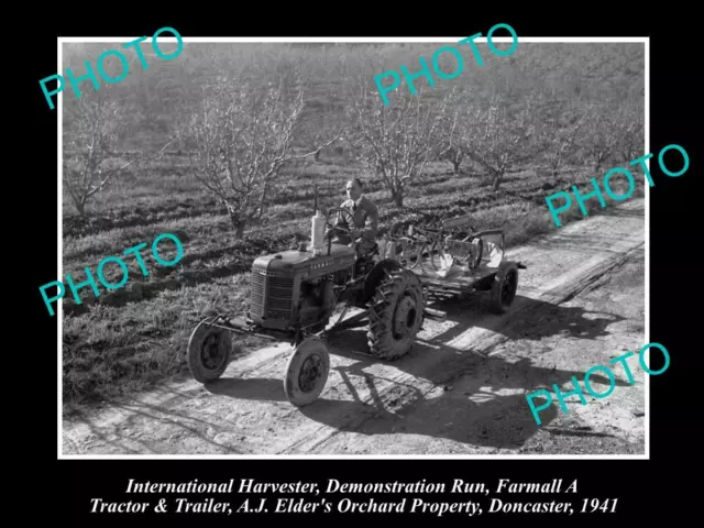 OLD 8x6 HISTORIC PHOTO OF INTERNATIONAL HARVESTER & FARMALL A TRACTOR DEMO 1941