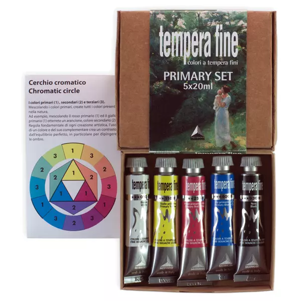 TEMPERA FINE  MAIMERI - SET 5  TUBI DA 20 ml - COLORI PRIMARI 2