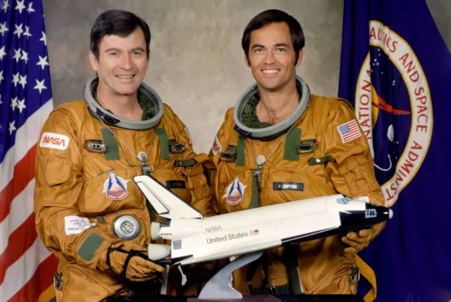 First Space Shuttle Crew Official PHOTO Columbia STS-1 Launch 4/1/81 Astronauts