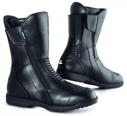 Bottes Motard Cuir Moto Piste Scooter Impermeable Custom Homme Chaussures