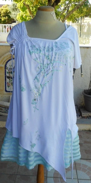 Robe Tunique LMV Modèle Kimono - Taille 42/44, Noir, Polyester, Neuf Sans étiquette